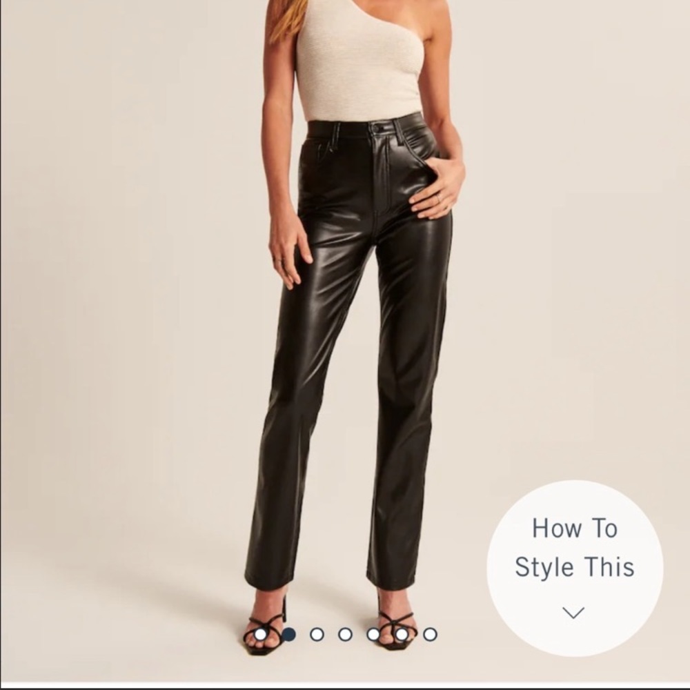Vegan Leather straight leg & ultra high rise